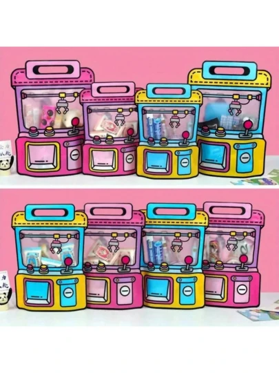 5/10/15-Piece Gift Bag Claw Machine Design Party Gift Bags With Zipper Closure - Plastic Snack Gift Bags For Birthday Gifts And Party Supplies