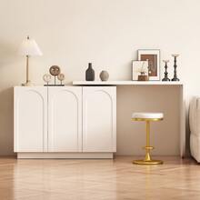 Desk, L-Shaped Swivel Computer Desk, Office Desk, Vanity, White, 110 Cm - View 6