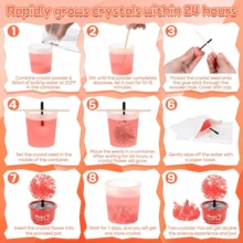 24小时快速生长花卉实验套装（可制作4朵花），DIY水晶装饰品，STEM教育/DIY/手工，适合6-9岁男孩女孩 - 水晶花種植 - 查看 6
