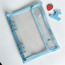 1 Piece - Fresh Transparent Soft Leather A5 Double-Buckle Binder, PVC Material, A5 Binder, Can Be Used As A Photo Album, Sticker Book, Stamp Book, Sticker Binder, Idol Card Organizer, Notebook, Planner, Pocket Book.,Card Holder - Multicolor - View 9
