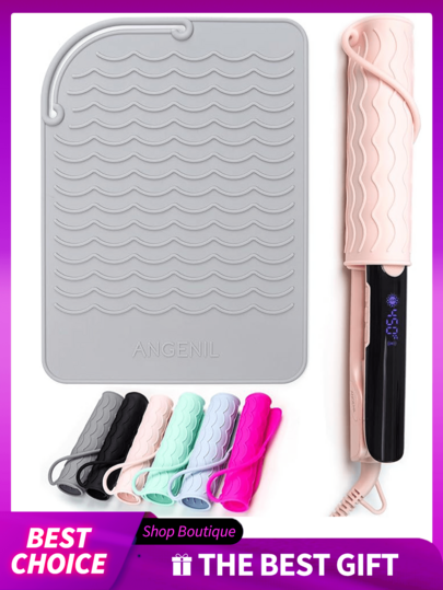 Portable Silicone Heat Resistant Mat, Hair Straightener Heat Pad, Curling Iron Heat Pad, Non-Slip Heat Resistant Mat, Travel Styling Tool, Hair Straightener And Curling Iron Heat Pad, Styling Tool Heat Resistant Pad, Silicone Heat Resistant Tool Mat