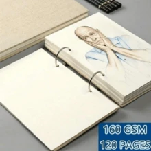 1本32K可拆卸螺旋装订素描本，亚麻纹理绘画笔记本，适合艺术学生使用 - 單件 - 查看 4