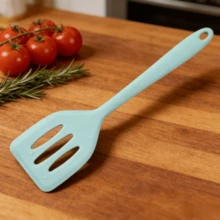 1/2pcs Heat Resistant Mini Silicone Spatula, Small Slotted Rubber Flipping Tool For Cooking Eggs/Fish/Pancakes, Kitchen Utensils (Green/Pink) - Mint Green - View 13