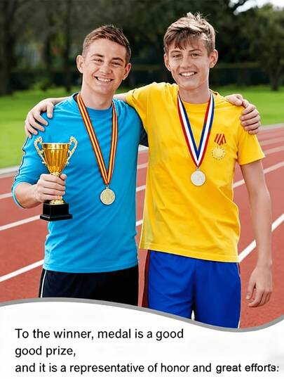 Custom Photo Medals, Gold/Silver/Bronze With Ribbon, Personalized Competition Medals, Durable Metal Sports Medals, Suitable For Tournaments, School Events, Sporting Events, Birthday Gifts, And Awards. Photo Medals Are Available For Customization.