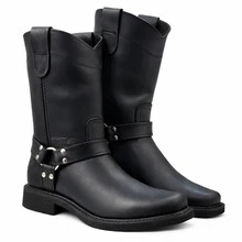 Botas Chopper, Botas Motociclista, American Welt, Rudas - Negro - Ver 2