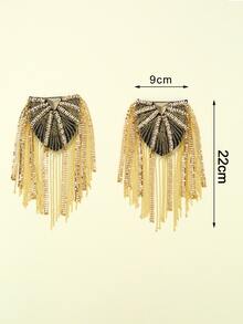 2入組水鑽裝飾簡章 - 金黃色 - 查看 2