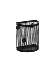 1pc Magnetic Pencil Holder, Stainless Steel Mesh Pen Cup, Metal Writing Supplies Organizer Suitable For Whiteboard, Blackboard, Kitchen, Cabinet, Home Or Office - Multicolor - View 7