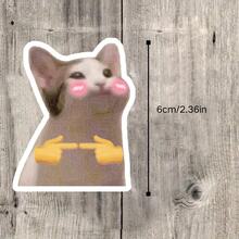 Adesivos de Gato Tímido Apontando | Adesivos Fofos e Divertidos | Adesivos de Idoso Segurando uma Flor | Personagens de Desenho Animado Divertidos | Adesivos para Skate, Laptop e Carro - Adesivos de Vinil Impermeáveis, Autoadesivos, Foscos e Duráveis para Carro, Janela, Laptop, Caminhão e Garrafa de Água - Design Resistente e Multiuso - vinil - Ver 3