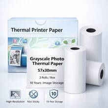 Mini Printer Paper, White & Transparent , 57 X 25mm/30mm Thermal Printer Paper, Non-Adhesive/Self-Adhesive, Ink-Free, Best For Memo, Photo, Notes, Image, Perfect DIY Gift, Pocket Printer Paper - 3pcs - View 9