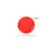 Rose Gold Edged Disposable Tableware Set, Including 7/9 Inch Paper Plates, Paper Cups, Paper Napkins, Suitable For Birthday Parties, Festivals, Gatherings, Picnics, Celebration Events, Wedding Tea Parties, Graduation Ceremonies - Hot Pink - View 8