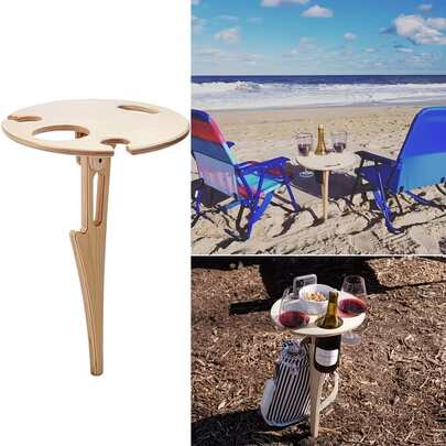 Tavolino portatile da esterno per vino rosso, rastrelliera per vino pieghevole, tavolo da vino portatile per campeggio e spiaggia, adatto per campeggio, spiaggia, feste - design compatto da viaggio, regalo perfetto per donne e amanti del vino - struttura robusta, adatto per picnic, viaggi, barbecue in giardino, accessori da picnic, pranzo in spiaggia, design pieghevole, costruzione di alta qualità, per l'host di feste, attrezzatura da campeggio, elementi essenziali da viaggio