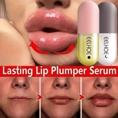 2支/6支装持久丰唇，即刻丰盈饱满 - 高光泽亮泽液体唇膏，丰盈唇部，抚平唇纹，适合所有唇型，包括敏感肌，打造性感亮泽双唇，情人节礼物套装，旅行必备，丰唇蜜