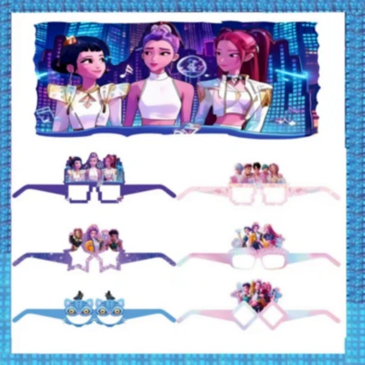 12pcs/6pcs KPOP Style Party Glasses, Anime Style Glasses - Fun Cartoon Glasses Set, Extra Large Novelty Glasses, Suitable For Theme Parties, Halloween, Birthday Celebrations