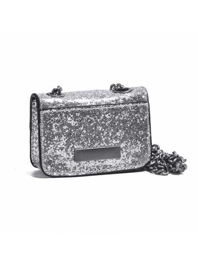 Mini Bag, Embroidered Thread, Colorful Glossy Card Bag, Single-Shoulder Crossbody Chain Bag
