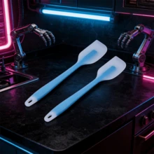 Professional Grade Silicone Spatula, Heat Resistant Up To 450°F, Commercial Kitchen Non-Stick Flip Spatula, Seamless Scraper Suitable For Baking/Cooking, Dishwasher , 2/4 Pcs Set (Mint Blue) - Baby Blue - View 2