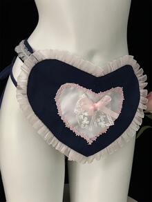 Bra 1+ Underwear 1+ Apron 1+ Hairband 1+ Cuff 2+ Neck Ring 1, Sexy Underwear Sexy Small Chest Three-Point Cosplay Role-Playing Maid Uniform Seduction Bed Free Ladies Sexy Costume Sexy Lingerie Set - Blue - View 7