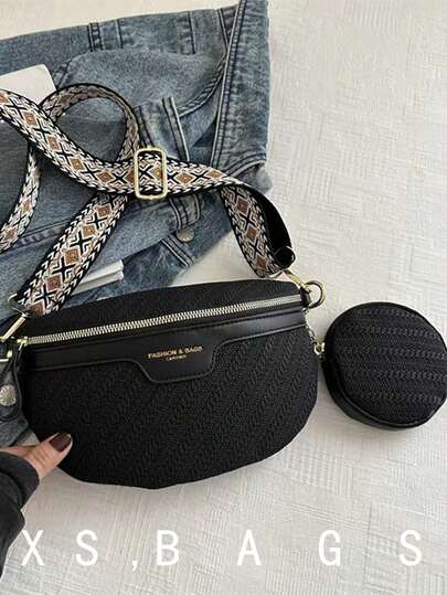 时尚腰包/胸包，简约风格学生包，返校包，女士西部风钱包，女士波西米亚风包包