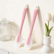 Premium Silicone Spatula Set, 450°F Heat Resistant Flexible Turner, Non-Stick Kitchen Utensil, Seamless Easy Clean Scraper For Baking/Cooking, Dishwasher (Pink/Lime/Mint Blue)[2/4 Packs] - Lime Green - View 8