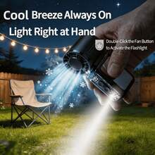 W&O 2026 Portable Fan, Handheld Fan, Neck Fan,Mini Fan,With Makeup Mirror,5000mAh 13H Long Lasting, 199 Speed Adjustable, LED Flashlight & SOS Light,Flashlight, Type-C Rechargeable, Ultra Quiet Mini Fan For Camping, Outdoor, Work, Travel, Dorm, Truck, Gift - 黑色 - 查看 9