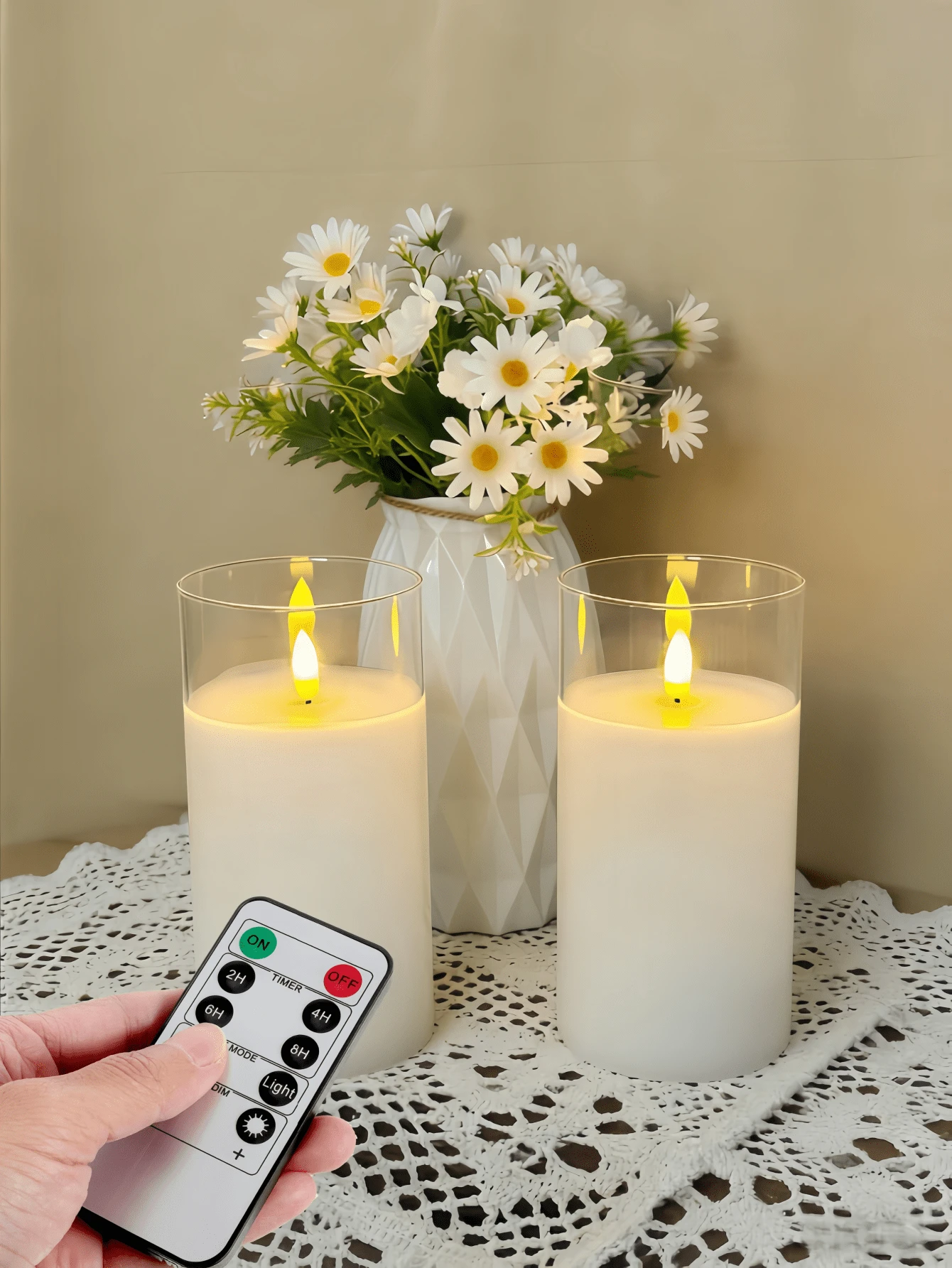 2pcs LED Flameless Candles, Flickering LED Pillar Candles, Upgraded Water Drop Wick, Battery Powered Electronic Candles With Remote Control Timer, Suitable For Dining Table Centerpiece, Wedding, Garden, Holiday Party