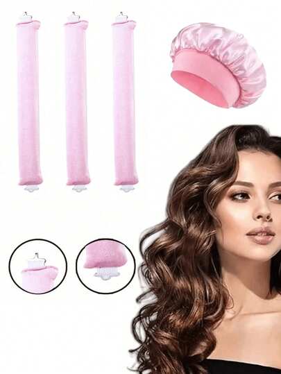 Three Pieces Hair Styling Tools: Heating Free Curler, Convenient Hair Styling Tools, Sponge Curler, Sleep Conditioner, Women's Foam Curler, Suitable For Curling Hair, Hair Salon, Accessories, Party, Bathroom Hair Styling. Essential For Returning To School, Essential For Travel, Women's Hair Accessories, Curling Irons.