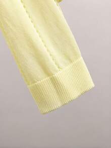 GIGOGOU Áo khoác cardigan dài tay dệt kim nhẹ, thoáng khí dành cho nữ, thiết kế tối giản, thích hợp cho mùa xuân/hè. - Màu vàng - Xem 7