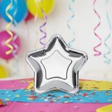 10 piezas Plato desechable en forma de estrella - Plateado - Ver 6
