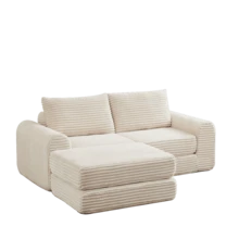 Sofas & Couches - Beige + Corduroy + 2 Seat + Modern - View 10