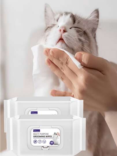 Pet Grooming Wet Wipes - Unscented - Ideal Pet Cleaning Wet Wipes For Body, Ears, Face And Skin, Suitable For Dogs & Cats - Hygienic Eye, Nose And Paw Care, Fabric Without Electricity, Disposable Pet Wet Wipes | Stackable Pet Wet Wipes, Gentle Pet Formula