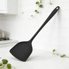 1/2 件装耐热硅胶烹饪铲，适用于不粘锅、厨房用具、洗碗机（黑色） - 黑色 - 查看 14
