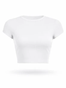 Women Saint Patricks Day Yes Paddy Phrase Print Funny Crop Top Polyester Fabric Breathable Stretch Party Outfit - 白色 - 查看 2