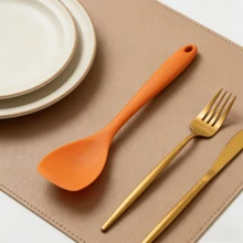 Silicone Spatula Spoon, Heat Resistant Rubber Spoonula, Seamless Non-Stick Flexible Scrapers For Baking Mixing Tool, Dishwasher (Red/Pink/Orange/Blue)[2/4 Packs] - Orange - View 3