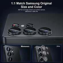 Galaxy S26/S26 Ultra/S26 Plus Rear Camera Metal Frame Tempered Glass Protective Case, Anti-Scratch, Bubble-Free, Full Coverage, High Definition - Black - View 5