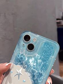 Funda de teléfono suave y transparente con diseño pintado a mano de tortuga marina y estrella de mar brillante, compatible con Apple 17/17 Pro/17 Pro Max/17 Air/16/16 Plus/16 Pro/16 Pro Max - Multicolor - Ver 4