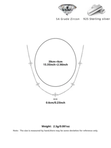 S925 Silver Four-Leaf Clover Rhinestone Necklace, Luxury Gold-Plated Clavicle Chain, Versatile Jewelry Gift Box For Daily Wear And Party - Multicolor - View 14