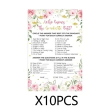 30 pezzi Chi conosce meglio il laureato? Carte da gioco per la classe del 2026, giochi di laurea floreali per feste, attività per feste di laurea di scuola superiore e università, forniture e decorazioni per feste di laurea - A - Visualizzare 9