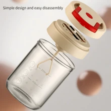 一键式自动电动搅拌杯，使用2节AAA电池供电，适用于水、咖啡、奶粉等饮品，非常适合制作热巧克力、可可、牛奶、拿铁、咖啡和蛋白粉，便携式自动搅拌蛋白粉摇摇杯，玻璃材质设计 - 彩色 - 查看 7