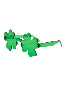 1pc,St. Patrick's Day Festive Four-Leaf Clovers - Bright Green Four-Leaf Clovers Are Stylish Party Fashion Glasses That Are A Great Choice For Irish Holiday Parties, Spring Celebrations And Creative Gifts - Green - View 10