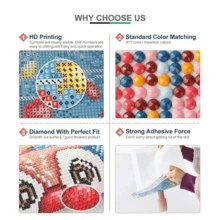 Juego de pintura de diamantes en forma de copa creativa - Pintura de diamantes redonda de 20x20cm DIY, diseño - Manualidades, ideal para colgar en la pared y como arte - diamante redondo - Ver 5