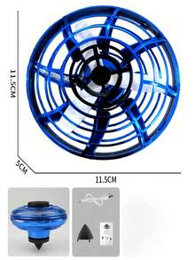 1个感应悬浮智能旋转闪光UFO玩具，2种游戏模式 - 飞行和桌面旋转，炫酷灯光，室内/室外趣味十足，适合3-9岁男孩女孩的益智玩具礼物（塑料外壳） - 彩色 - 查看 13