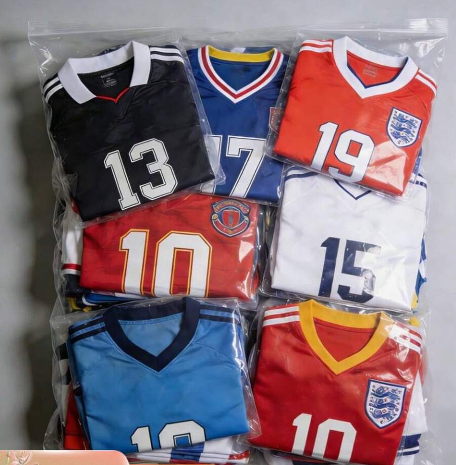 Stylish Short-Sleeve Football Fan Jerseys, Comfortable Sportswear, 2026 New Men's Football Jerseys, Short Sleeve T-Shirts & Tops.Random Style Jersey - trắng - Xem 1