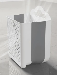 1个壁挂式可折叠洗衣篮，可折叠，节省空间，多功能收纳整理架，适用于家庭浴室，是公寓和宿舍生活的理想之选。便捷的壁挂式设计，安装简便，有效控制小空间内的洗衣杂乱，经久耐用且小巧紧凑，适用于前置式洗衣机。 - 彩色 - 查看 4