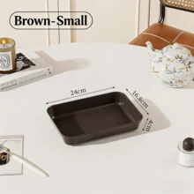 Rectangular Display Plastic Trays With Lids, Dustproof Trays With Holes, Unbreakable And Reusable Fruit/Dessert/Snack/Cake Trays, Suitable For Various Festivals, Birthdays, Weddings And Parties - Brown - View 10