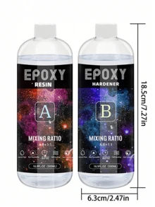 Resina epoxi transparente, kit de resina epoxi, autonivelante, recubrimiento y colada de resina libre de burbujas, adecuada para manualidades DIY, joyería, posavasos, moldes - Resina epoxídica - Ver 4