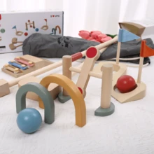 Kids Wooden Golf Toy Set, Outdoor Lawn/Indoor Sports Educational Toy Kit For Preschool - Multicolor - View 6
