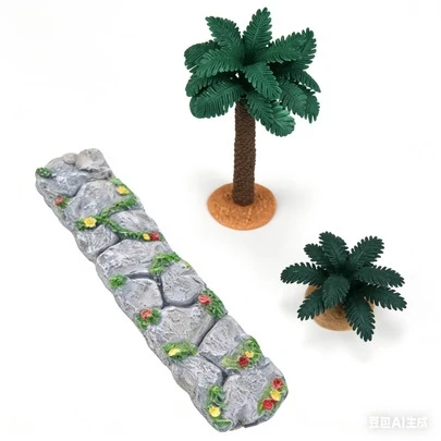 微缩景观花园装饰、娃娃屋、户外庭院装饰配件、微缩仿真石阶、小路、水族箱装饰