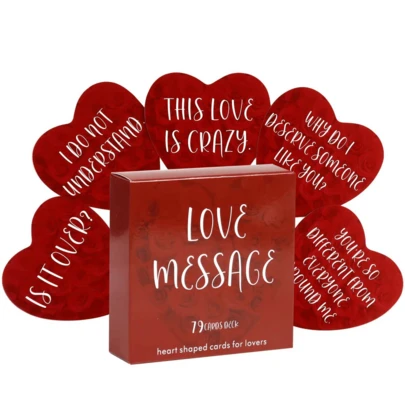 79pcs Heart Shaped Cards, Love Message Cards, Romantic Couple Game, Couple Fortune Telling Cards
