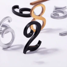 7厘米/2.76英寸金色、银色、黑色亚克力3D效果门牌号码贴纸，办公室门牌号码贴纸 - 7CM尺寸 - 查看 7