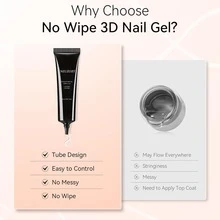 NEUZOJIT  Solid Nail Glue Gel, Super Strong&Long Lasting Soft Gel Nail Tips Glue For Acrylic Fake Nails, 3D Christmas Nail Art,Nail Gem,Soak Off UV&LED Lamp Needed,Christmas Home DIY&Salon - Nail Gel - 查看 5