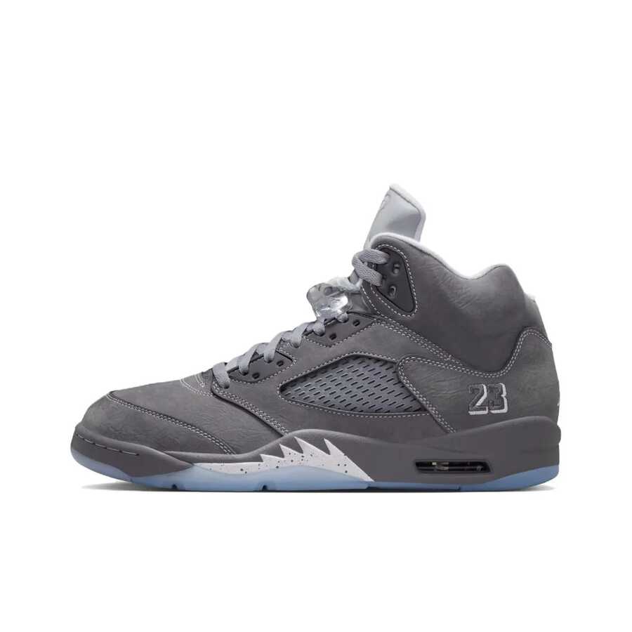 Nike Giày bóng rổ cổ cao Jordan Air Jordan 5 Retro "Wolf Grey" cổ điển, thoải mái, dành cho nam, màu xám. - Xám - Xem 1